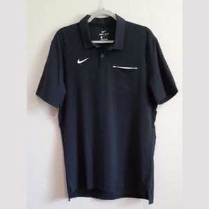Nike Men's Dri-FIT Polo Shirt Black Collar Medium Golf Father's Day A05438-010